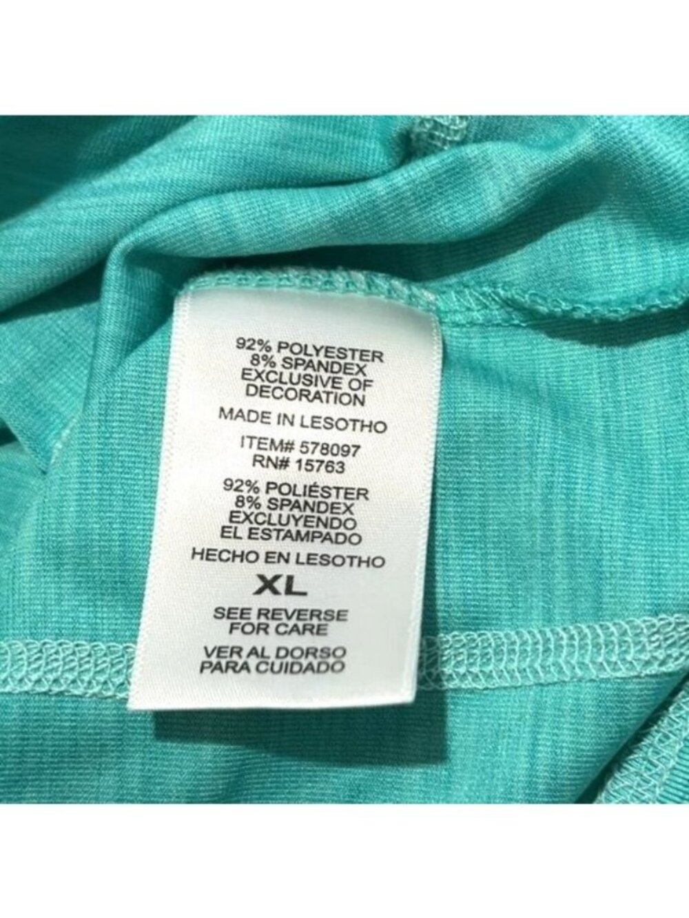 Champion Womens Long Sleeve Performance Shirt XL Teal Heather Polyester & Spande - Picture 5 of 6